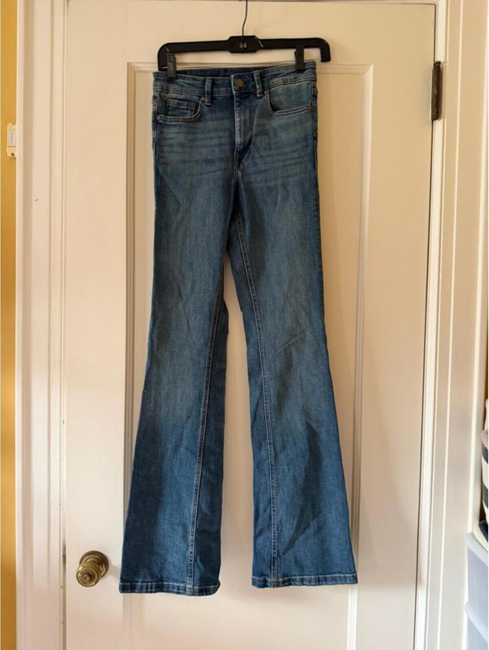 Zara High waisted boot cut denim jeans 2